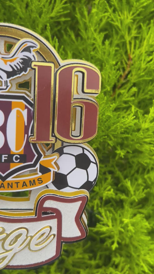 Bradford City Cake Topper -  Personalised 3D Bradford City Football Cake Topper - Bradford City FC 3D Cake Topper | Personalised Football Theme