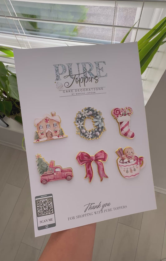 (NEW) Festive Christmas Cupcake Toppers -Winter Christmas Cupcake Decorations - Cute Christmas Cupcake Toppers