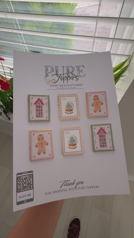 (NEW) Festive Christmas Cupcake Toppers -Winter Christmas Cupcake Decorations - Cute Christmas Cupcake Toppers